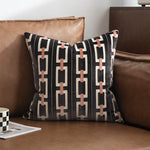 housse coussin velours géométrique ivory coffee vert gris moderne 45x45cm decoration salon chambre