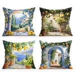 taies d'oreiller polyester citron vintage naturel fleurs blanches couleurs vives décoration maison jacinthe
