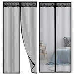 rideau moustiquaire magnétique noir maille fine moderne clips fixation 100cm 210cm