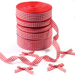 ruban carreaux rouge blanc polyester traditionnel 10 yards roll adhésif décor festif maison