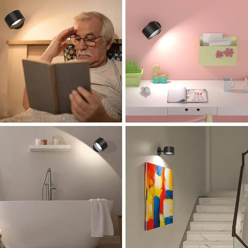 lampes murales led rechargeables télécommande moderne noir blanc minimaliste
