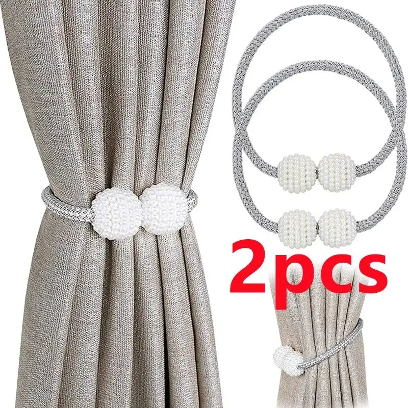 boucle rideau magnétique blanches tissu texturé moderne gris clair blanc