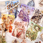 autocollants multicolores vintage romantiques motifs historiques opaques décoration journal 20 pièces