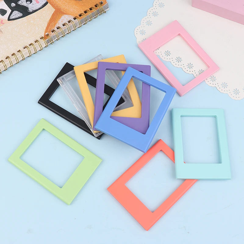 cadres photo magnétiques réfrigérateur couleurs transparentes minimaliste rose bleu orange violet jaune