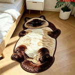 tapis sol doux motif chat gris blanc moelleux antidérapant salle bain chambre salon