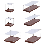 présentation support transparent moderne plateau bois structure acrylique anti poussière empilable respectueux environnement minimaliste