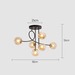 suspension lumineuse moderne boules sphériques translucides or blanc noir scandinave