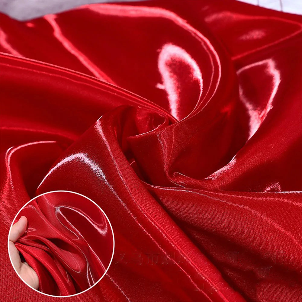tissu satiné brillant polyester large 150cm moderne élégant robe cérémonie mariage couleur variée opacité