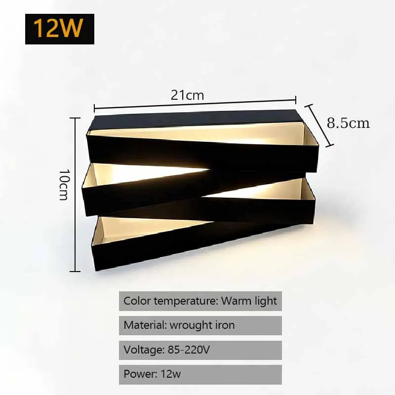 lampes murales modernes led noires géométriques extérieures intérieures 21cm 10cm