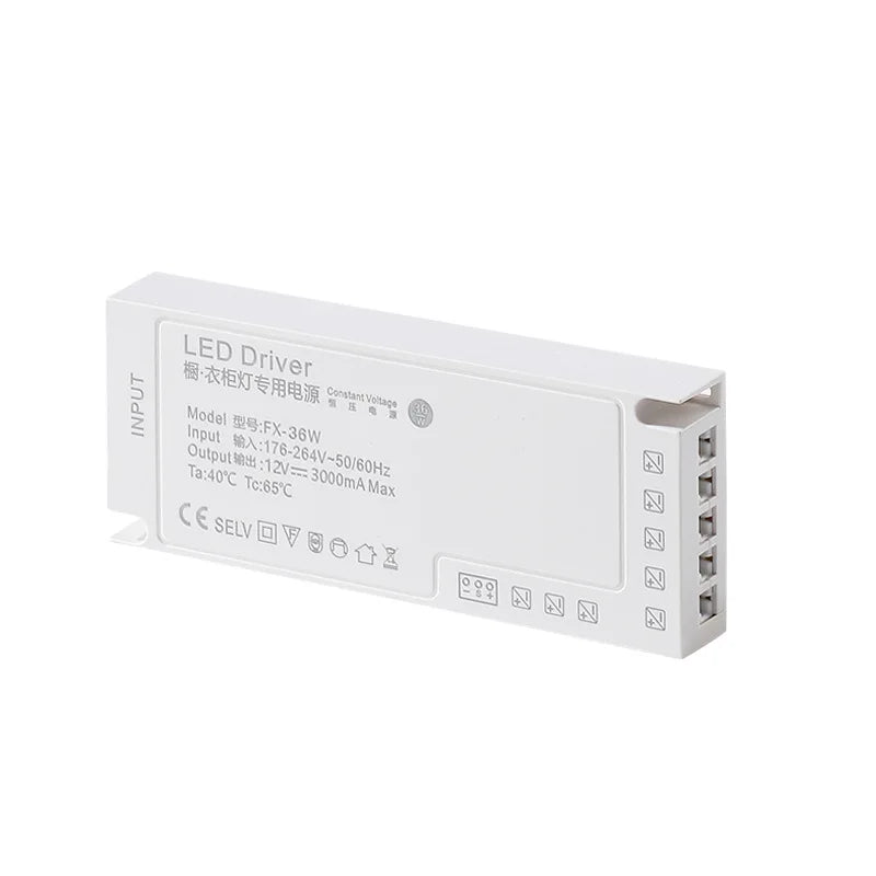 driver led alimentation 12v 24v 100w 150w câble clips moderne blanc opacité