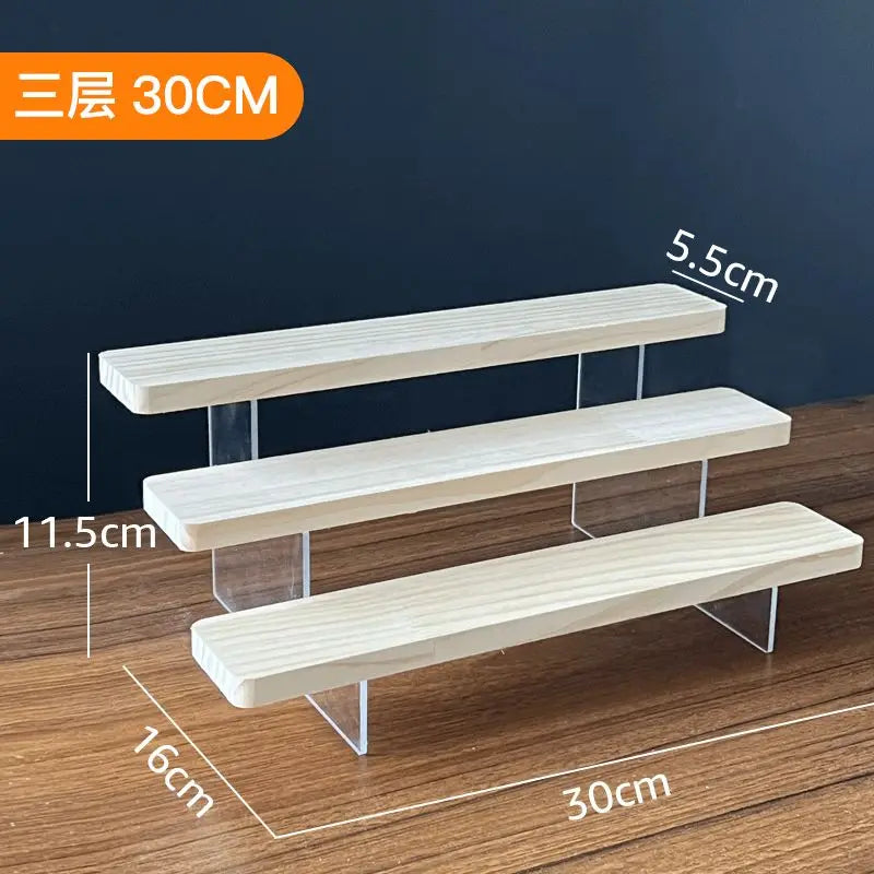 étagères murales bois transparentes modernes clips minimalistes rangement jouets cosmétiques