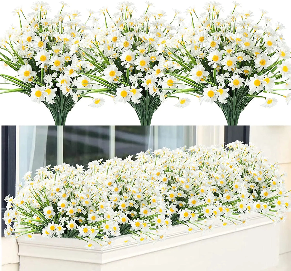 Lot de 6 bouquets de marguerites artificielles
