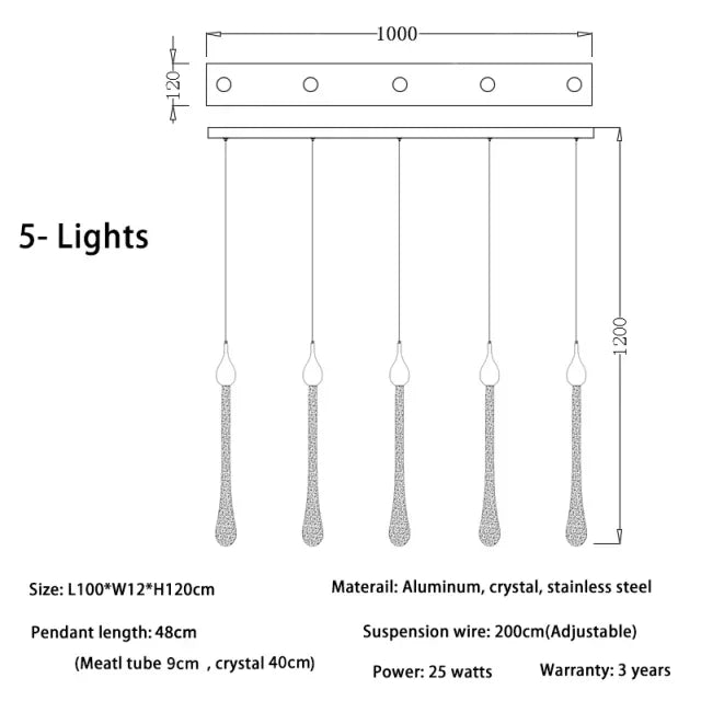 suspension lumineuse or gouttelettes contemporaine 18 lumières spiral transparent élégante