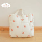 matelas pliable coton ours blanc oreillers portables enfants couchage hiver ados crème rose adorable