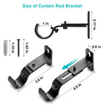supports rideau modernes métal noir vis réglables tringle pouce opaques accessoires voilures