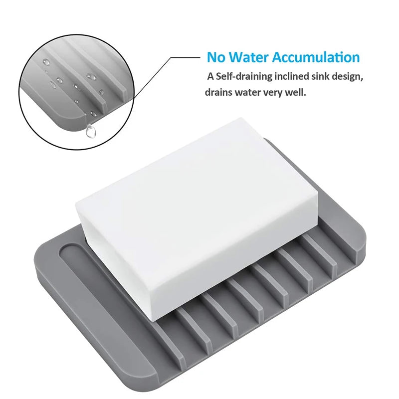 support savon adhésif moderne gris vert blanc rayures horizontales salle bain cuisine