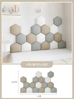 panneaux muraux hexagonaux 3d autocollants géométriques gris beige blanc décoration chambre enfant moderne