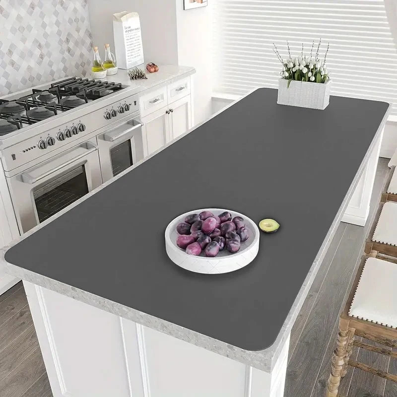 tapis table silicone gris moderne adhésif 60x120cm respectueux environnement uni écolo.functionalité