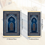 tapis géométrique bleu or artisanal polyester antidérapant imperméable résistant décoration maison İslam prière voyage