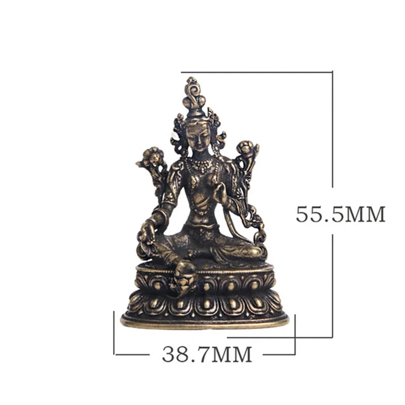 statue bouddhiste bronze doré décoration complexe base florale traditionnelle religieuse maison