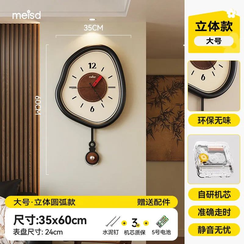 horloges murales modernes vert marron circulaire chiffres blancs pointeurs couleurs opaques fixations