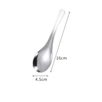 cuillères soupe cuillers inox argentées modernes 16cm 15cm 14cm lisses brillantes minimaliste