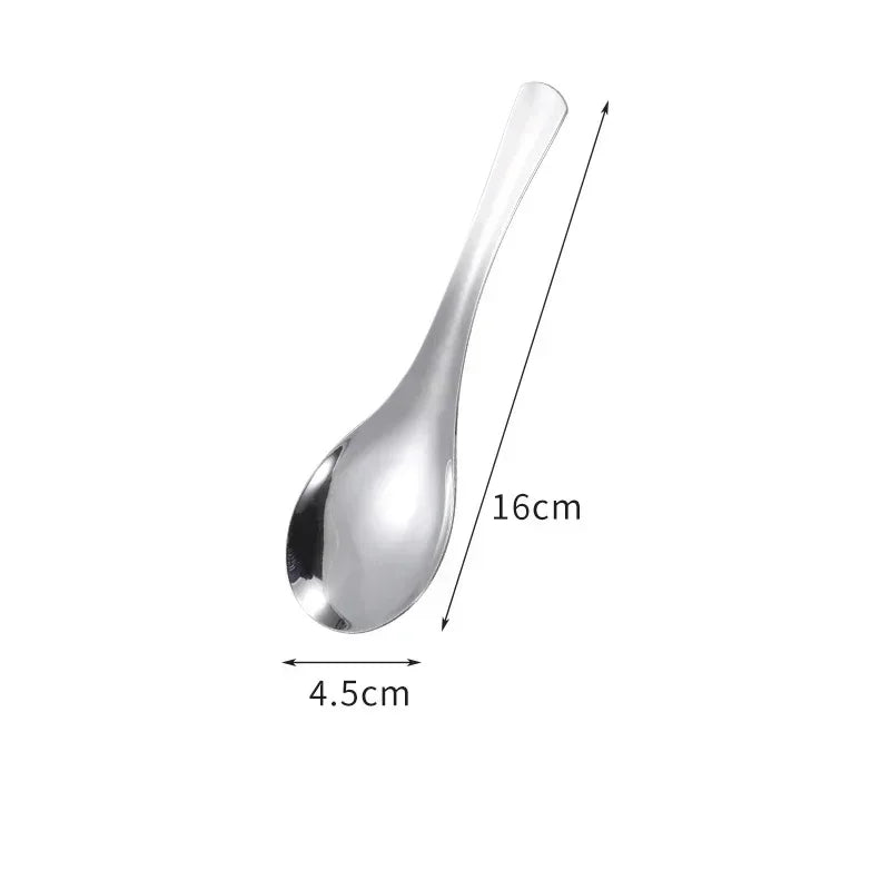 cuillères soupe cuillers inox argentées modernes 16cm 15cm 14cm lisses brillantes minimaliste