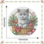 tapis table artisanal broderie diamant chat noël multicolore moderne ornement maison