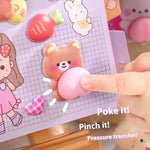 sticker kawaii animal fruit mignon adhésif rose blanc ours chat lapin fleur cœur jeunes