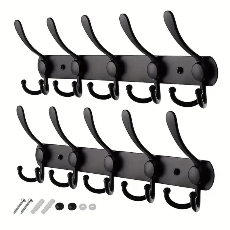 porte manteaux mural crochets acier inoxydable moderne noir vis dressing