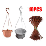 crochet suspension tressé moderne pots fleurs balcon plantes marron gris rouge