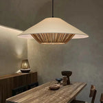 suspension lumineuse moderne blanche dorée rayures câble noir salon chambre