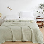 couverture coton pur plissée beige clair grande couverture lit douce maison