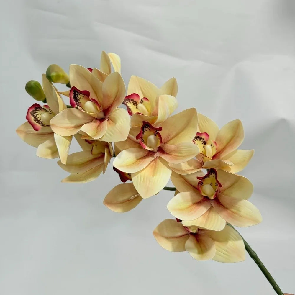 décoration intérieure bouquet orchidées artificielles orange rose blanc vert gradient réaliste festifs