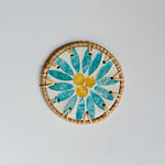 coasters rotin multicolore mosaïque floral antichoc table moderne respectueux environnement thermal insulation