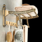 accessoires salle bain doré ornements floraux finition brillante classique porte savon porte gobelet porte