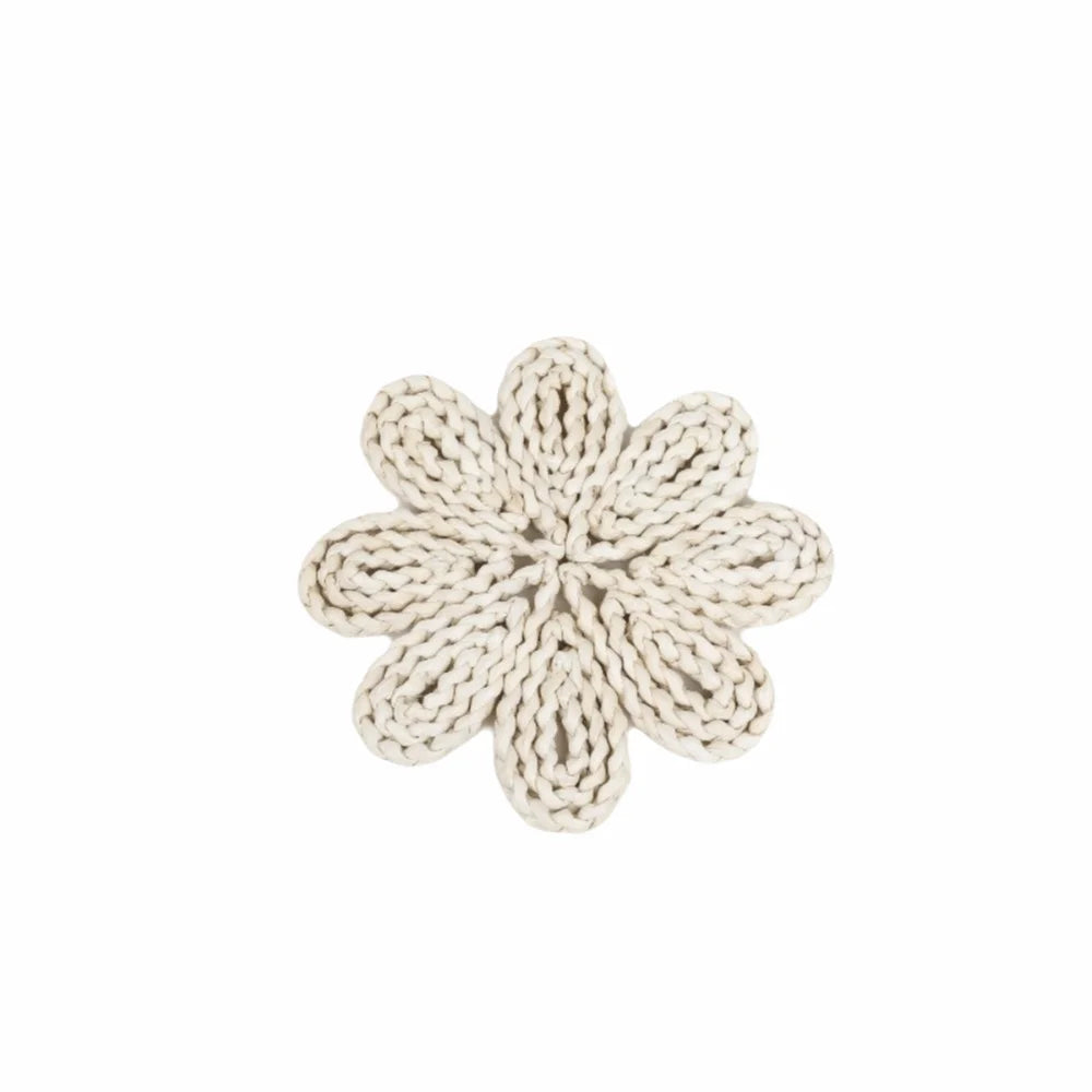 assiettes décoratives boho spirales franges naturel beige noir blanc rustic murales tressées