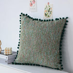housses coussins décoratifs nordique moderne 100 polyester géométrique pompons verts adhésifs 45x45cm 30x50cm