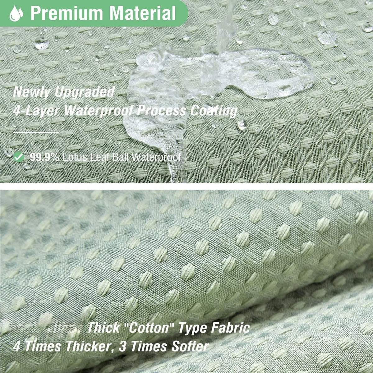 rideau douche vert olive texture points moderne 72x72 crochets polyester