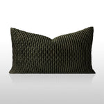 taies d'oreiller jacquard patchwork moderne rayées marron doré élégantes respectueuses environnement adhésives maison