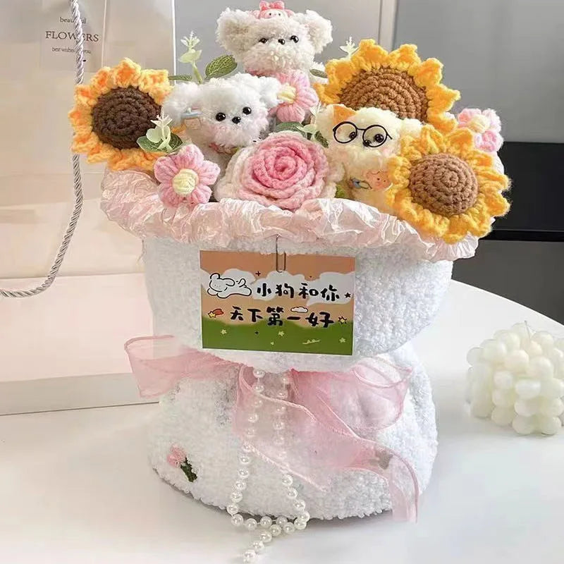 bouquet fleurs artificielles tournesols jaune orange blanc décoration mariage cadeau fête enseignants