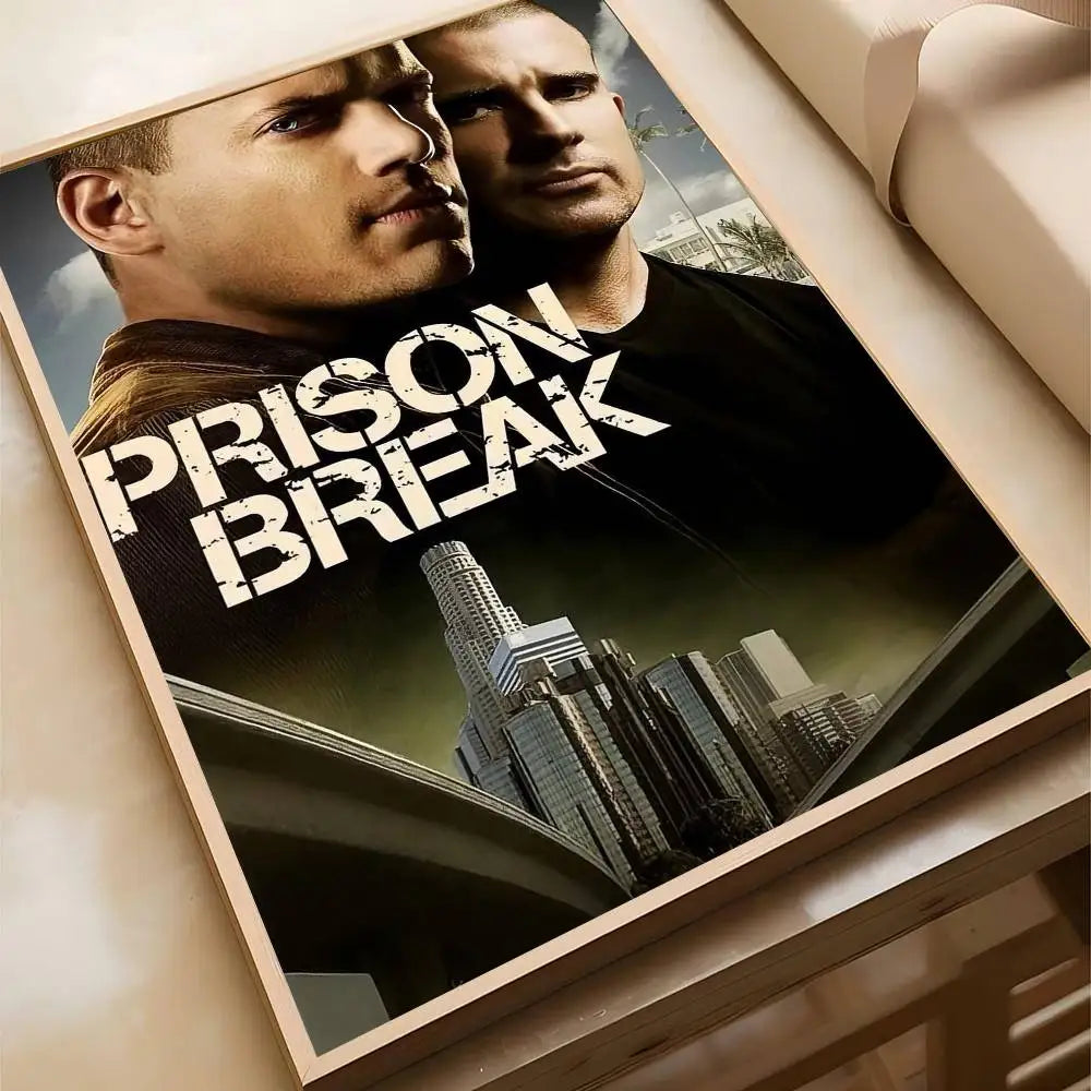 affiche prison break saison graphique décoration murale moderne salon bar vin