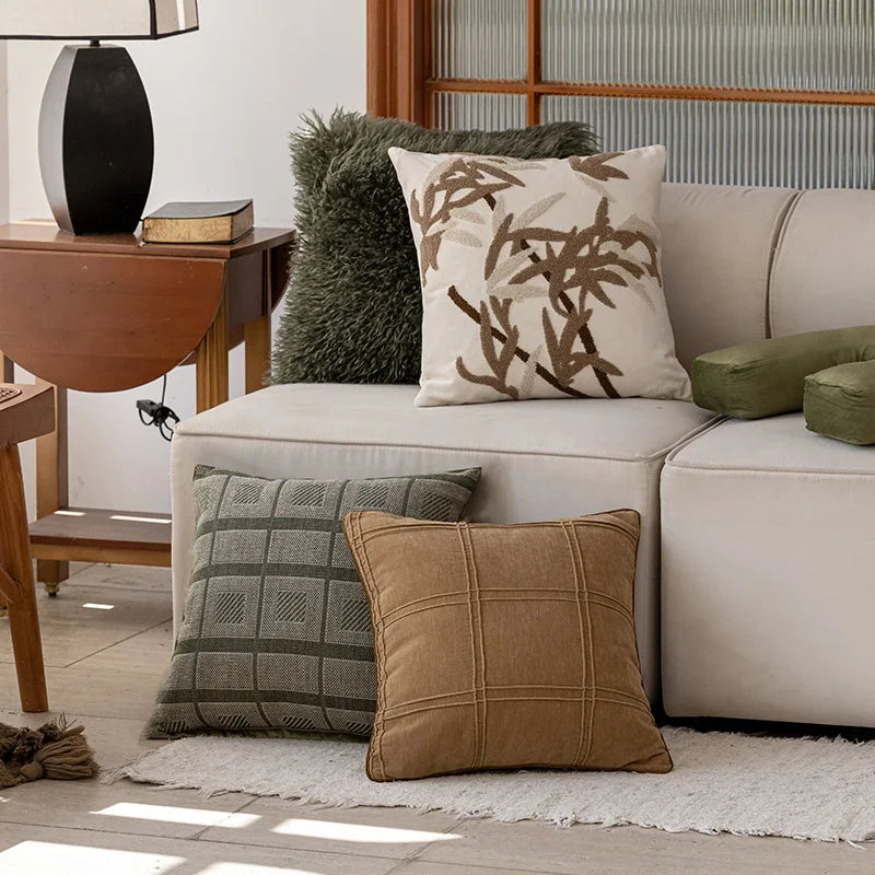 coussins décoratifs modernes motifs géométriques végétaux peluche maison voiture