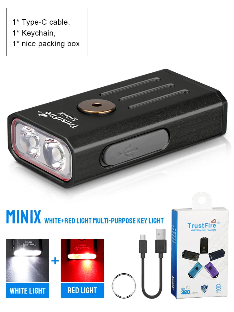 lampe torchon rechargeable uv violet bleu texture metallique anneau fixation moderne compact