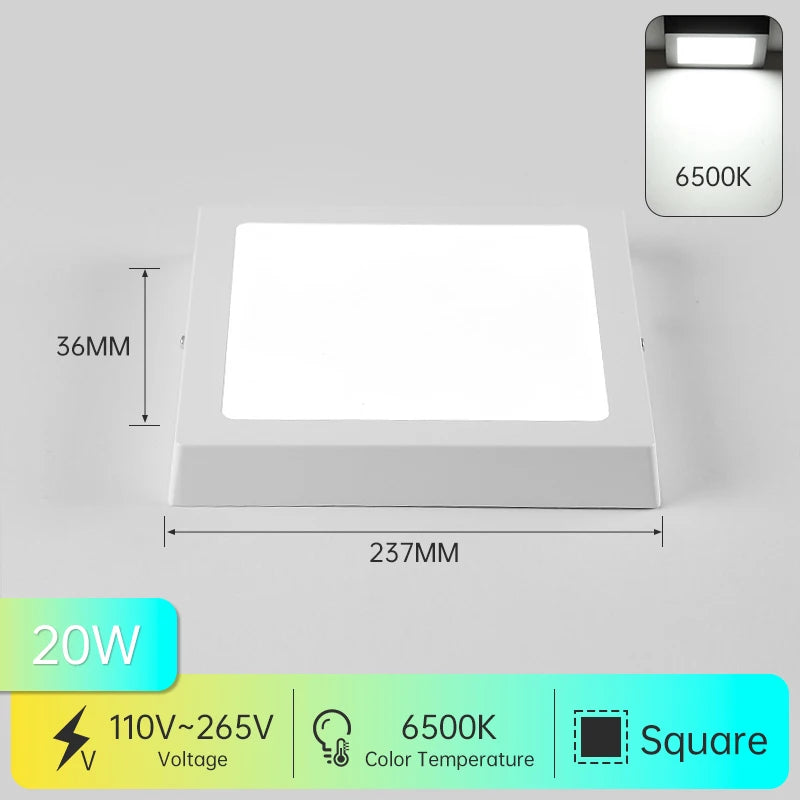 plafonnier led moderne blanc rond carré adaptateur 110240v ccc rohs ul