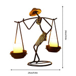 supports bougie métal artisanal figurines humaines couleurs vives mariage décoration intérieure moderne classique