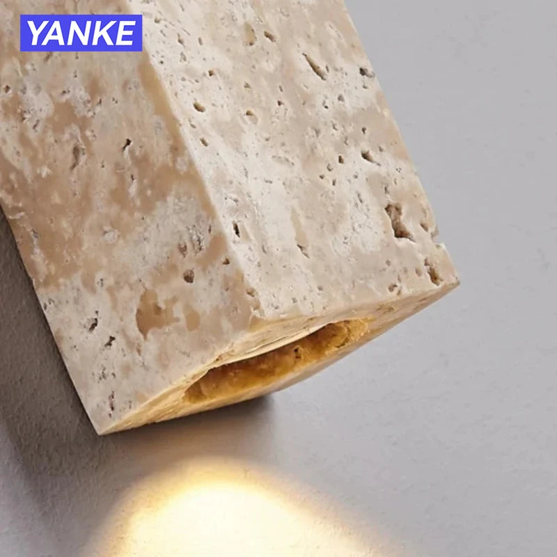 applique murale moderne minimaliste led beige blanc texture marbrée éclairage quotidien fixée mur deux