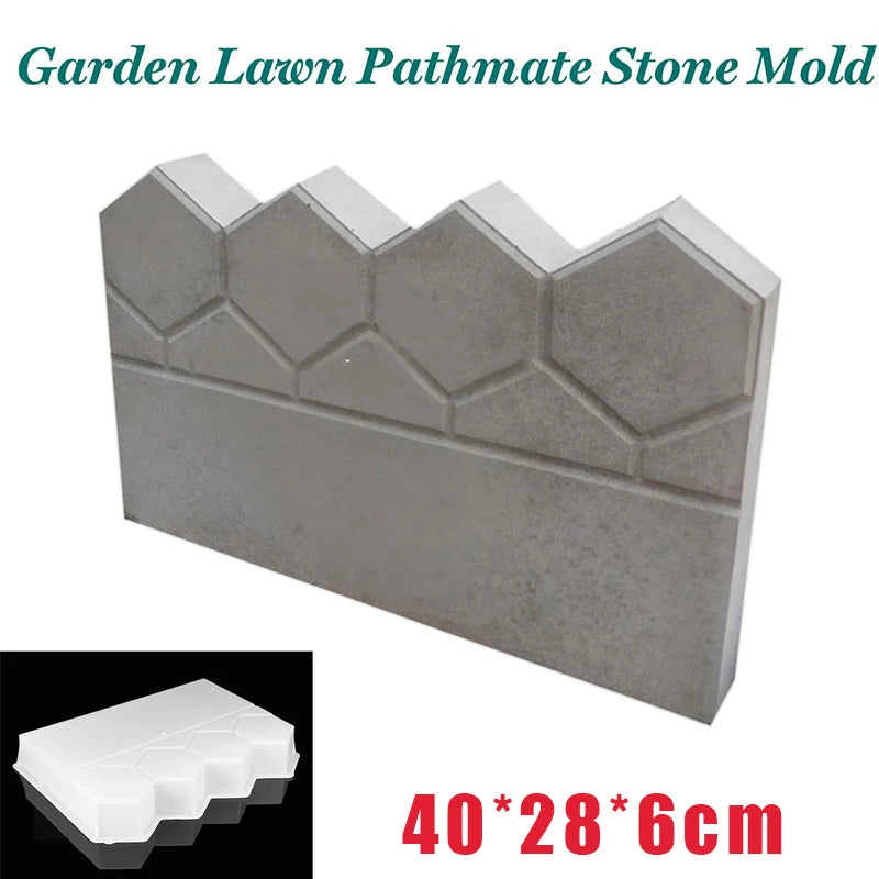 moule brique jardin hexagonnel moderne gris clair plastique construction décorationextérieur