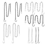 chaînes métalliques noires argent classiques boucles anneau 50cm 90cm 24cm