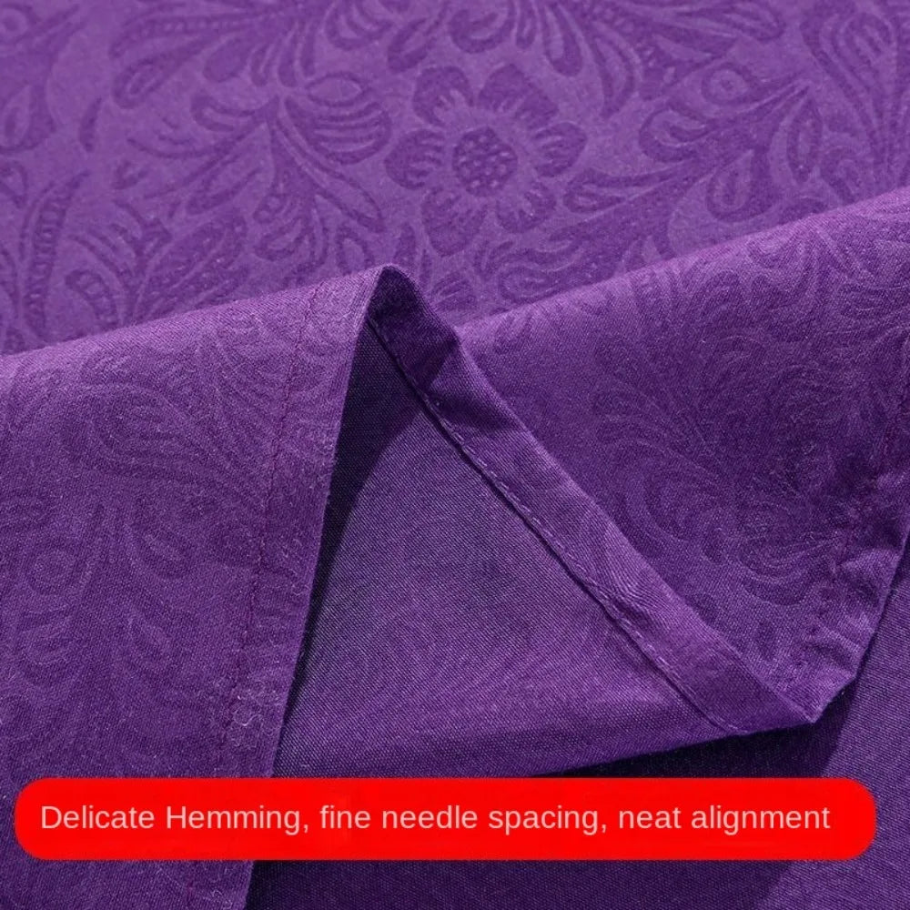 couverture table massage violet motif floral taille classique polyester opaque trou central